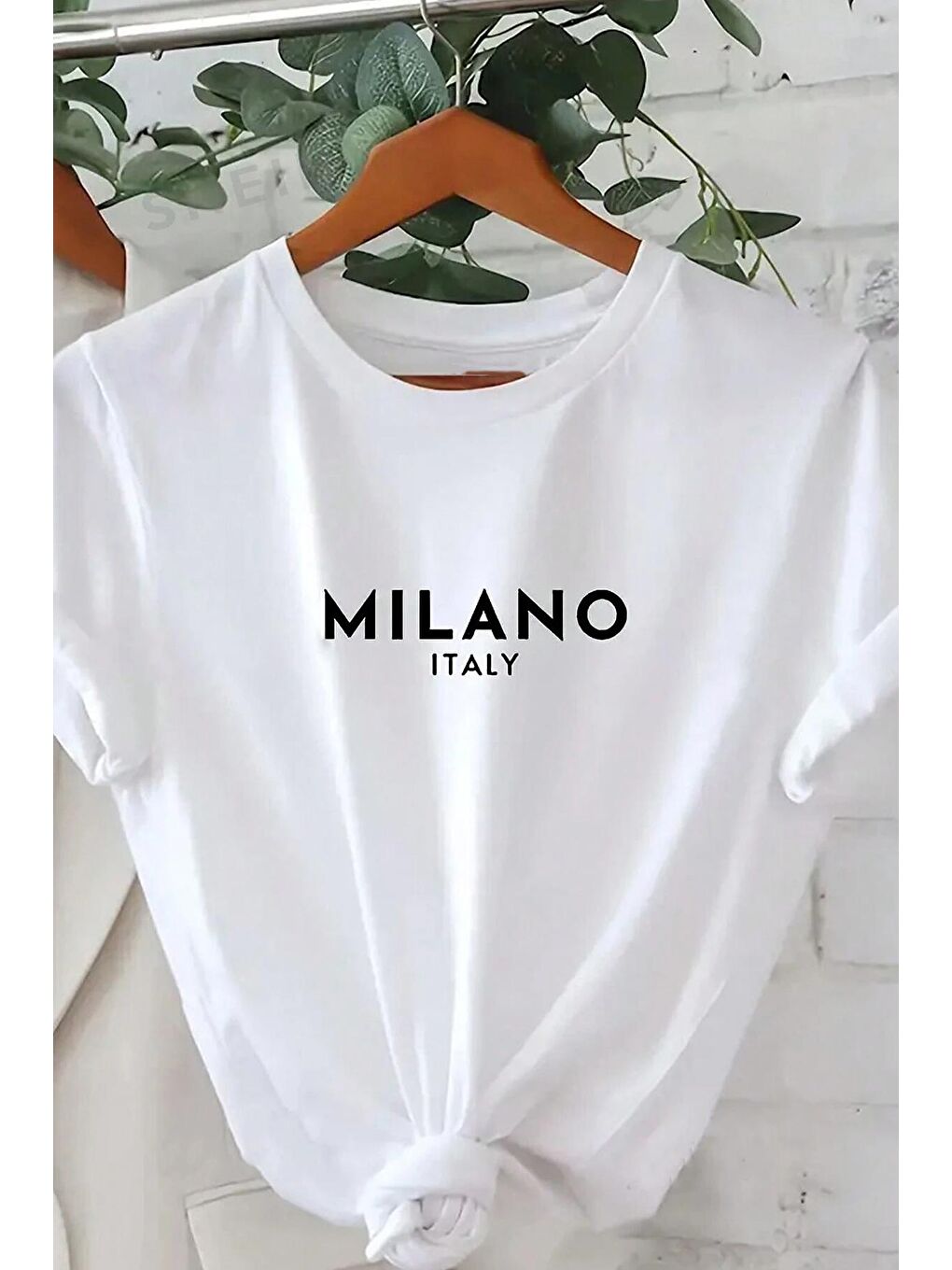 uyguntarz Beyaz Unisex Milano Baskılı Oversize T-shirt