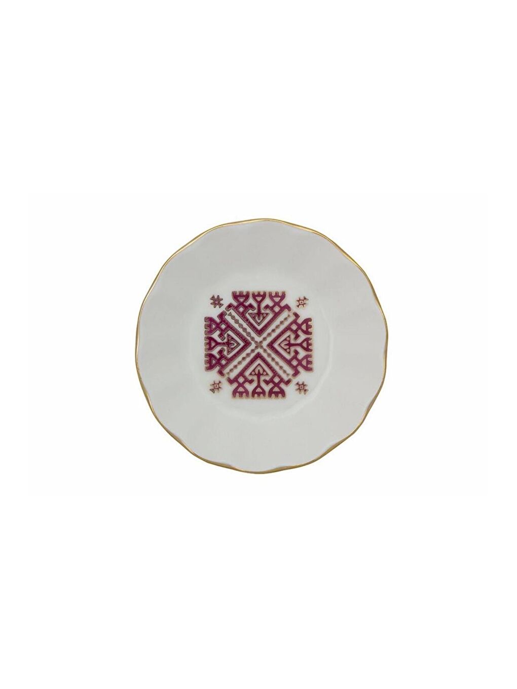 PORLAND Beyaz Arabesque Desen Çay Tabağı Tekli 11cm 04alm006025