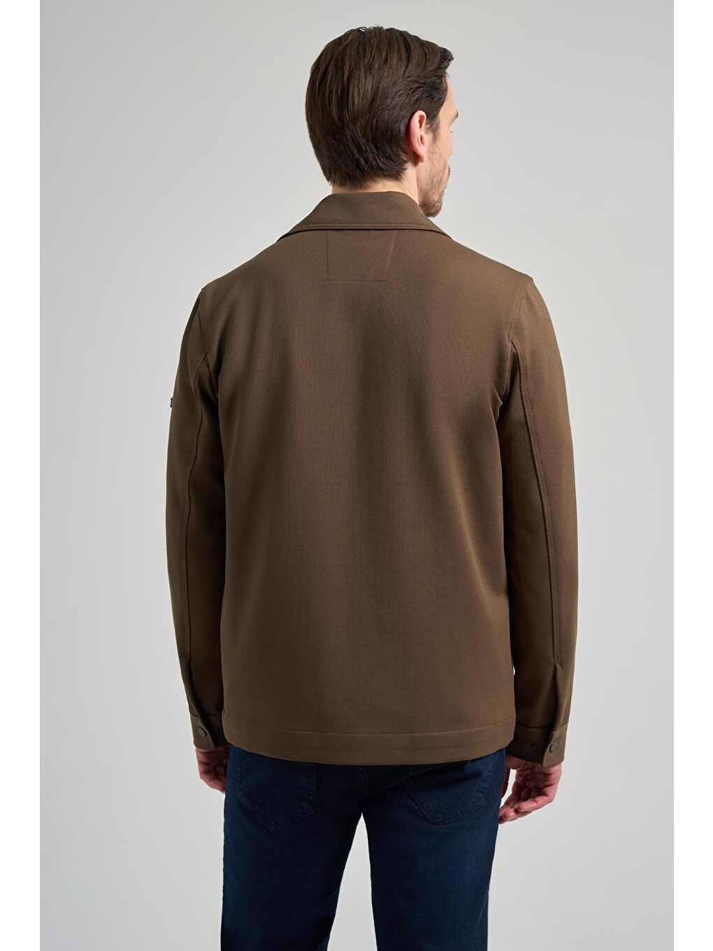 Kahverengi Vizon Armürlü Bebe Yaka Kendinden Pamuklu Garnisiz-Biyesiz Standart Fit Mont 1007245163-4