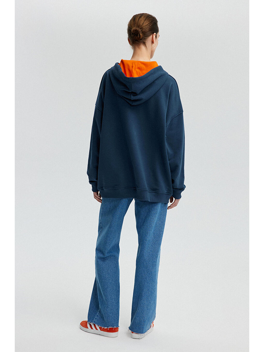 Antrasit Harf Baskılı Oversıze Sweatshırt-4