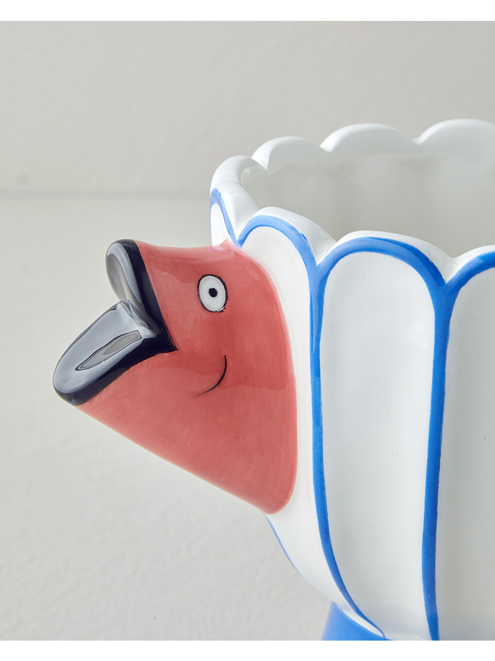 Beyaz Fish Seramik Vazo 18 cm Multicolor-1