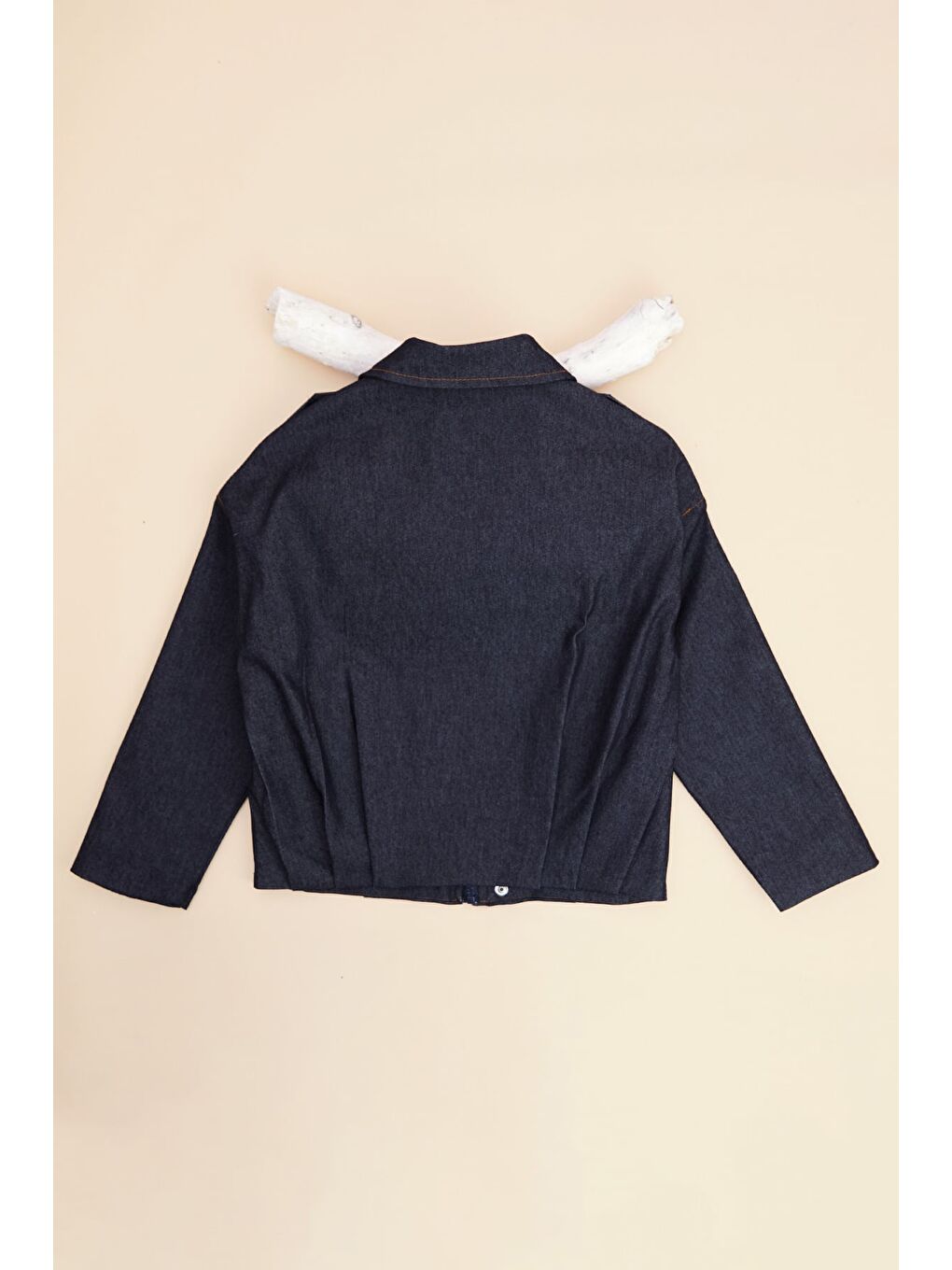 Antrasit Fermuarlı Pileli Kız Çocuk Ceket-2