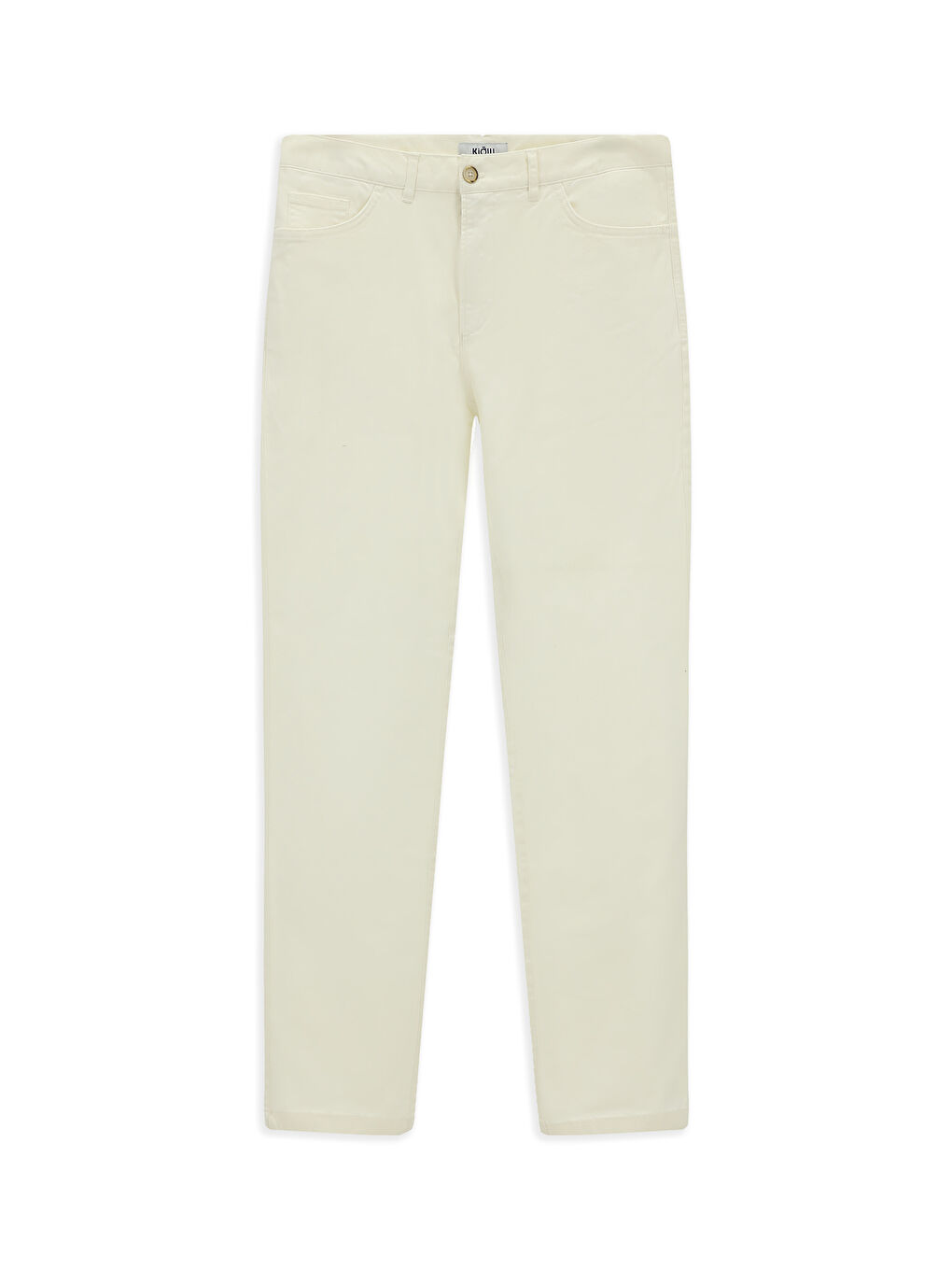 Ekru Slim Fit Dar Kesim Elastanlı Kanvas / Chino Pantolon-6