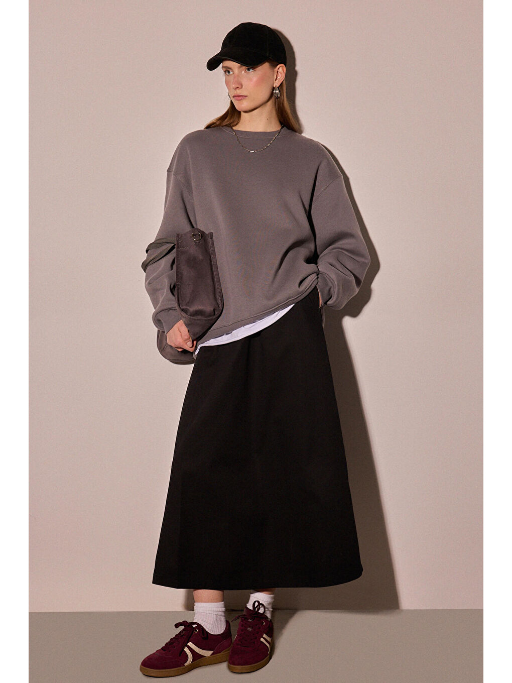 Antrasit Oversıze Sweatshırt-1