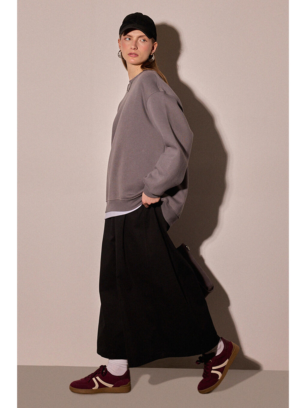 Antrasit Oversıze Sweatshırt-3