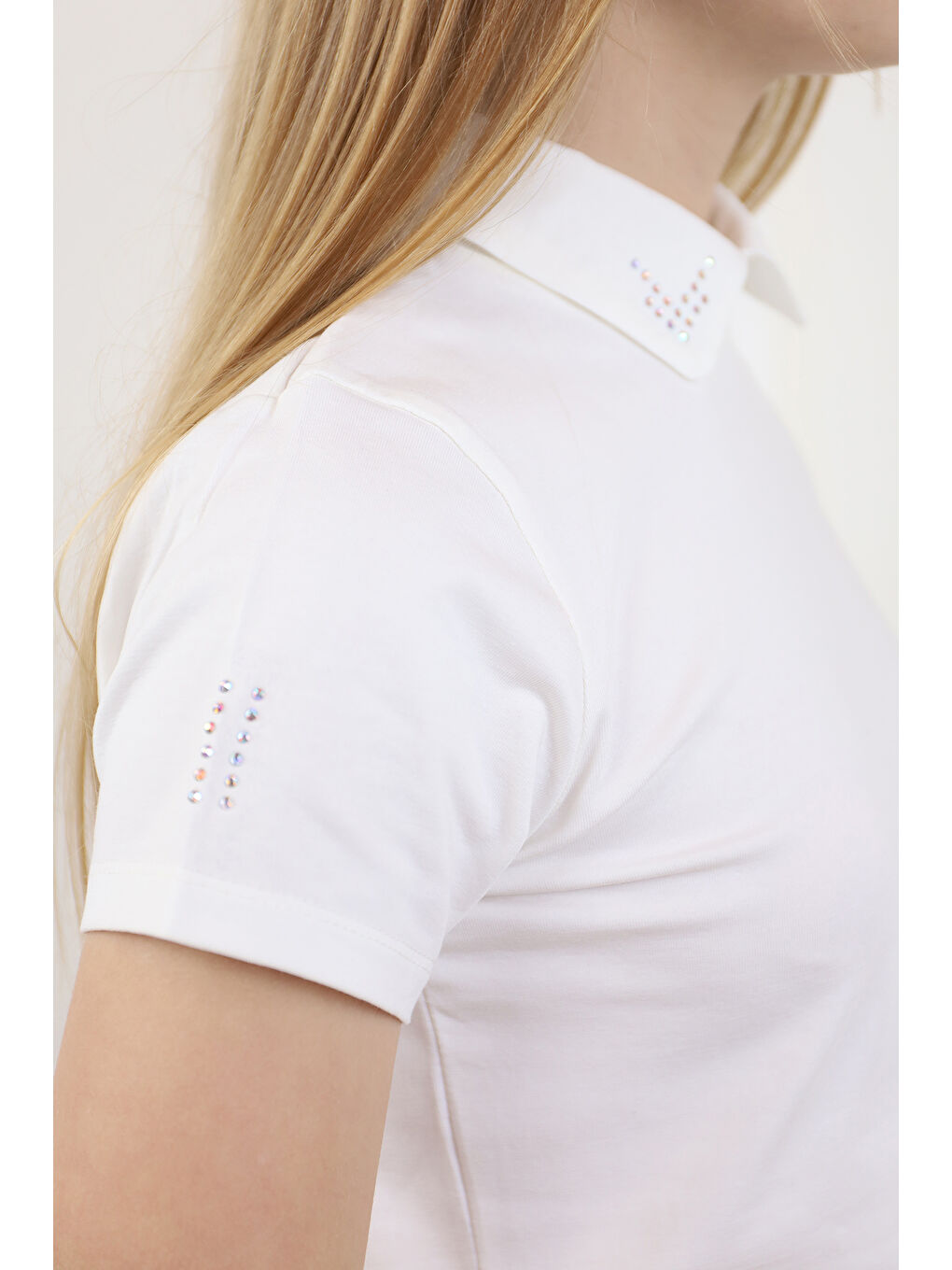 Ekru Kız Çocuk Okul Tişört-1