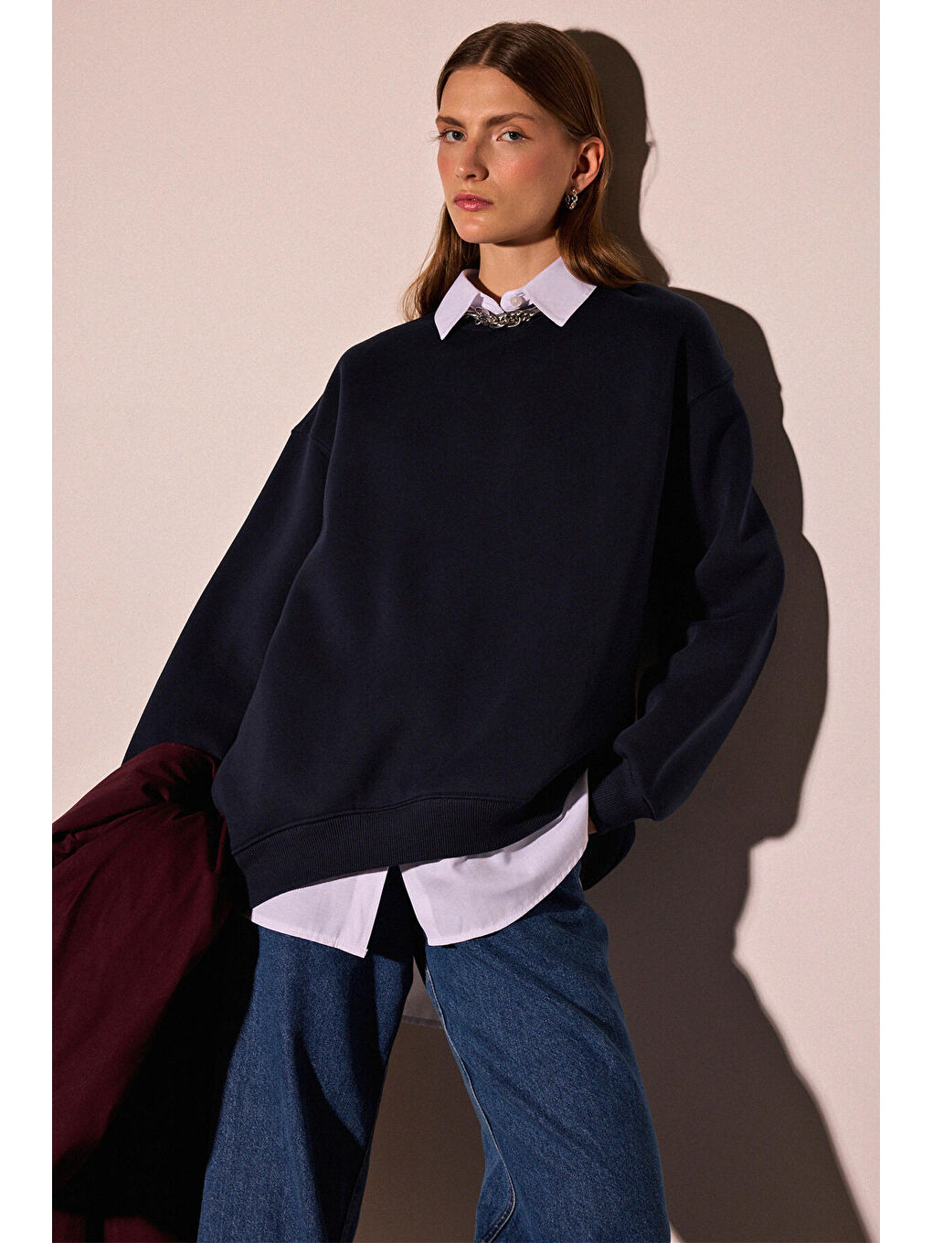 Lacivert Oversıze Sweatshırt-3