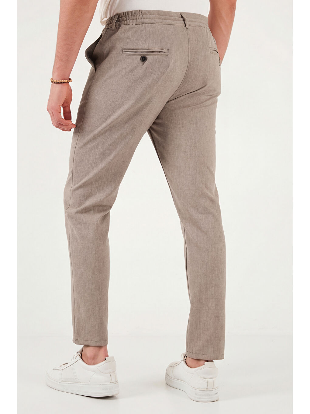 Bej Slim Fit Normal Bel Daralan Paça Pantolon 6843649-6