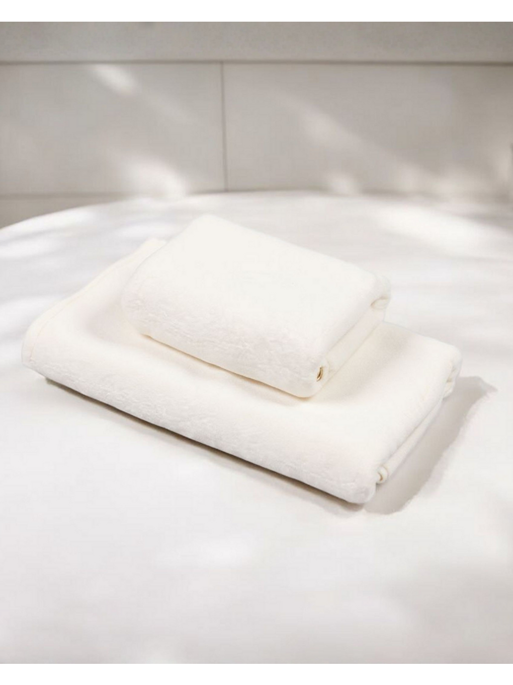 Ekru %100 Pamuk | Velune Banyo Havlusu 2'li Set | Kırık Beyaz | 80x160 | Otel Serisi-2