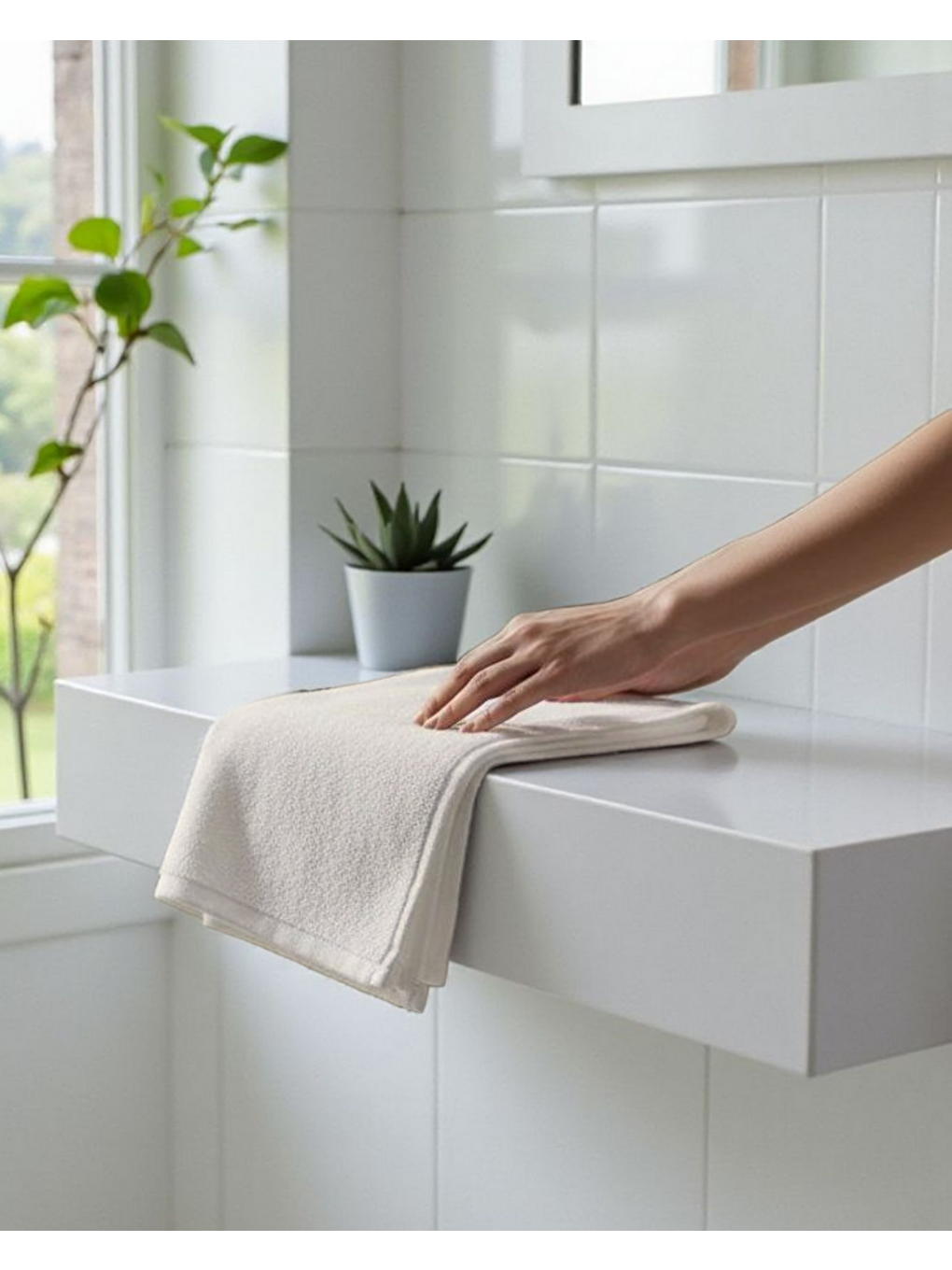 %100 Pamuk | Velune Banyo Havlusu | Kırık Beyaz | 50x85 | Otel Serisi-1