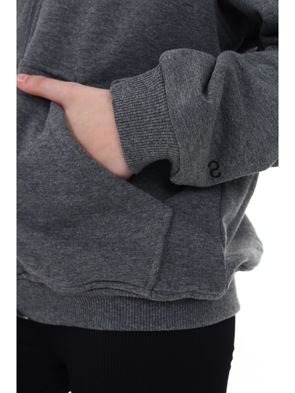 Antrasit Kız Çocuk Baskılı Hırka-2