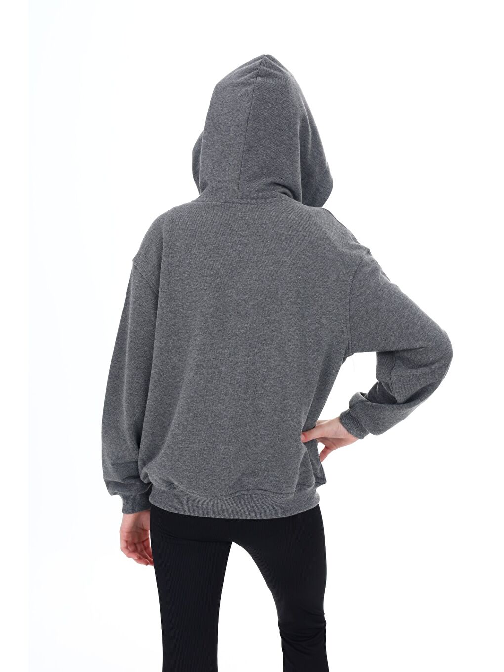 Antrasit Kız Çocuk Baskılı Hırka-3