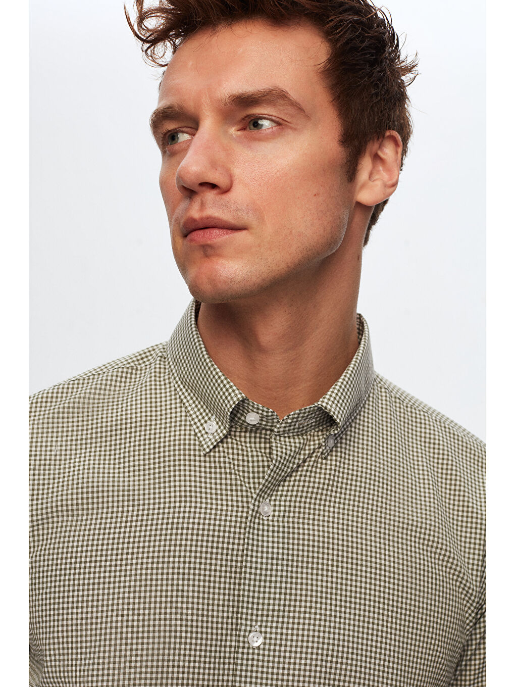 Slim Fit Haki Pötikare Gömlek-2