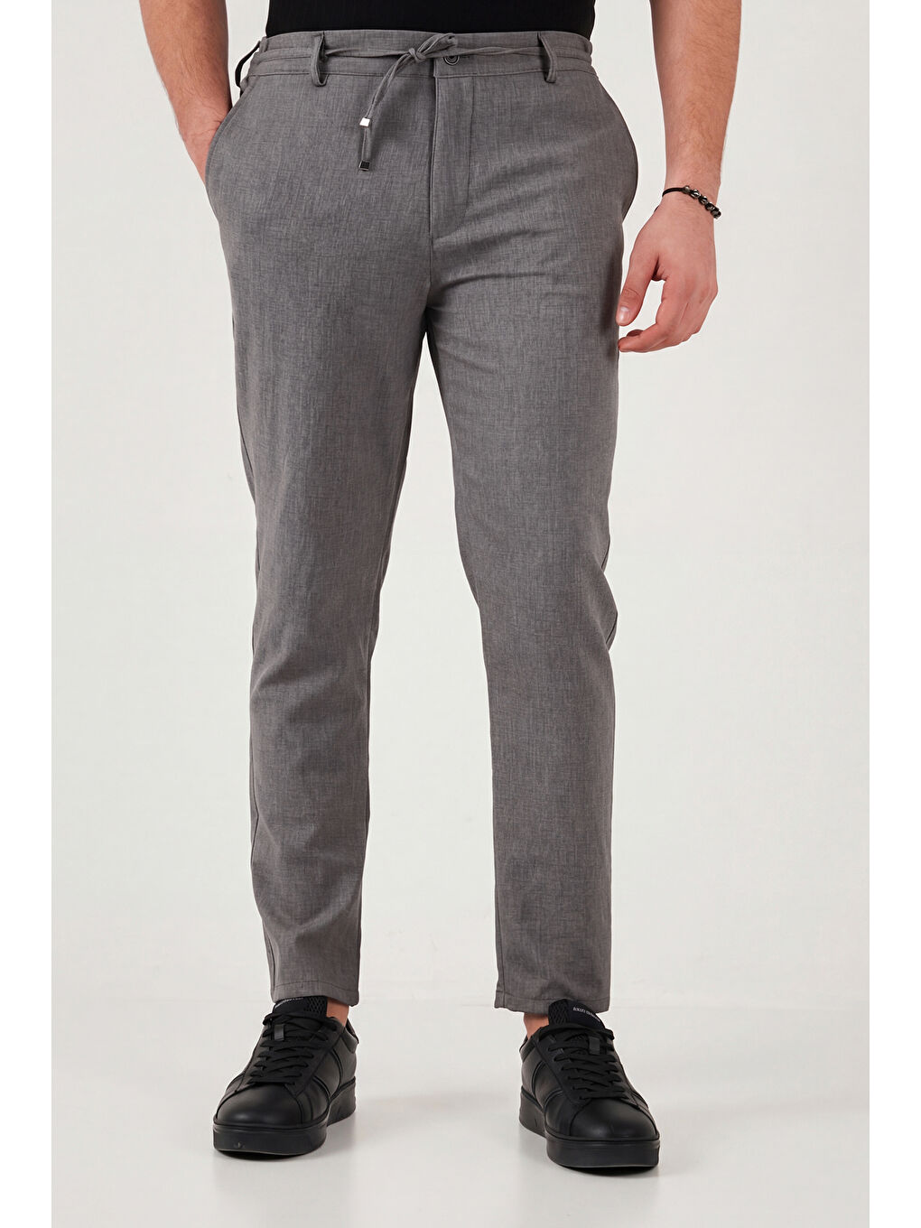 Gri Slim Fit Normal Bel Daralan Paça Pantolon 6843649-3