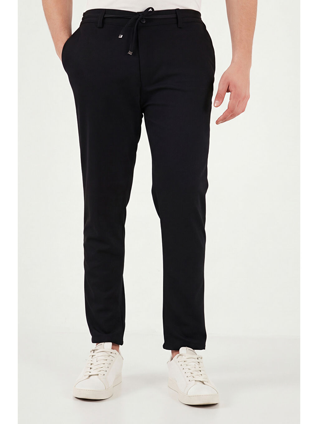 Siyah Slim Fit Normal Bel Daralan Paça Pantolon 6843654-3
