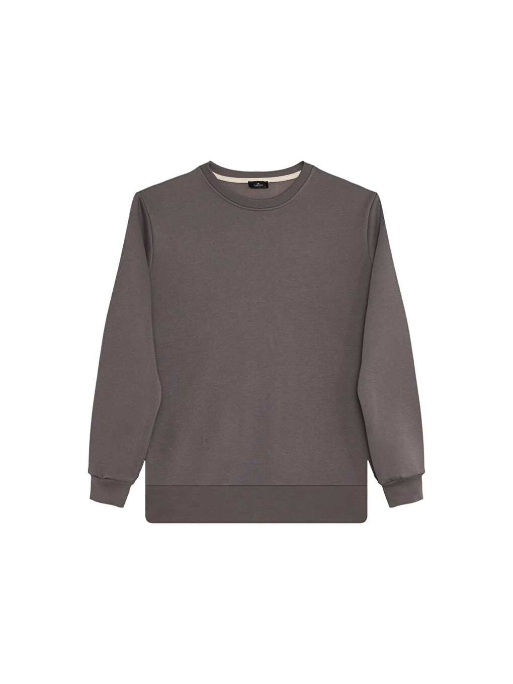 Karışık Unisex 3'Lü Paket Beyaz-Kiremit-Gri Relax Fit Pamuklu 3 İplik İçi Polarlı Bisiklet Yaka Sweatshirt-2