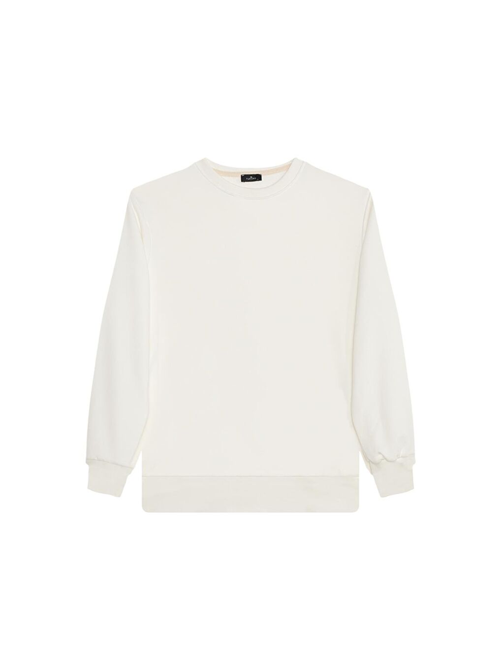 Karışık Unisex 3'Lü Paket Beyaz-Kiremit-Gri Relax Fit Pamuklu 3 İplik İçi Polarlı Bisiklet Yaka Sweatshirt-3