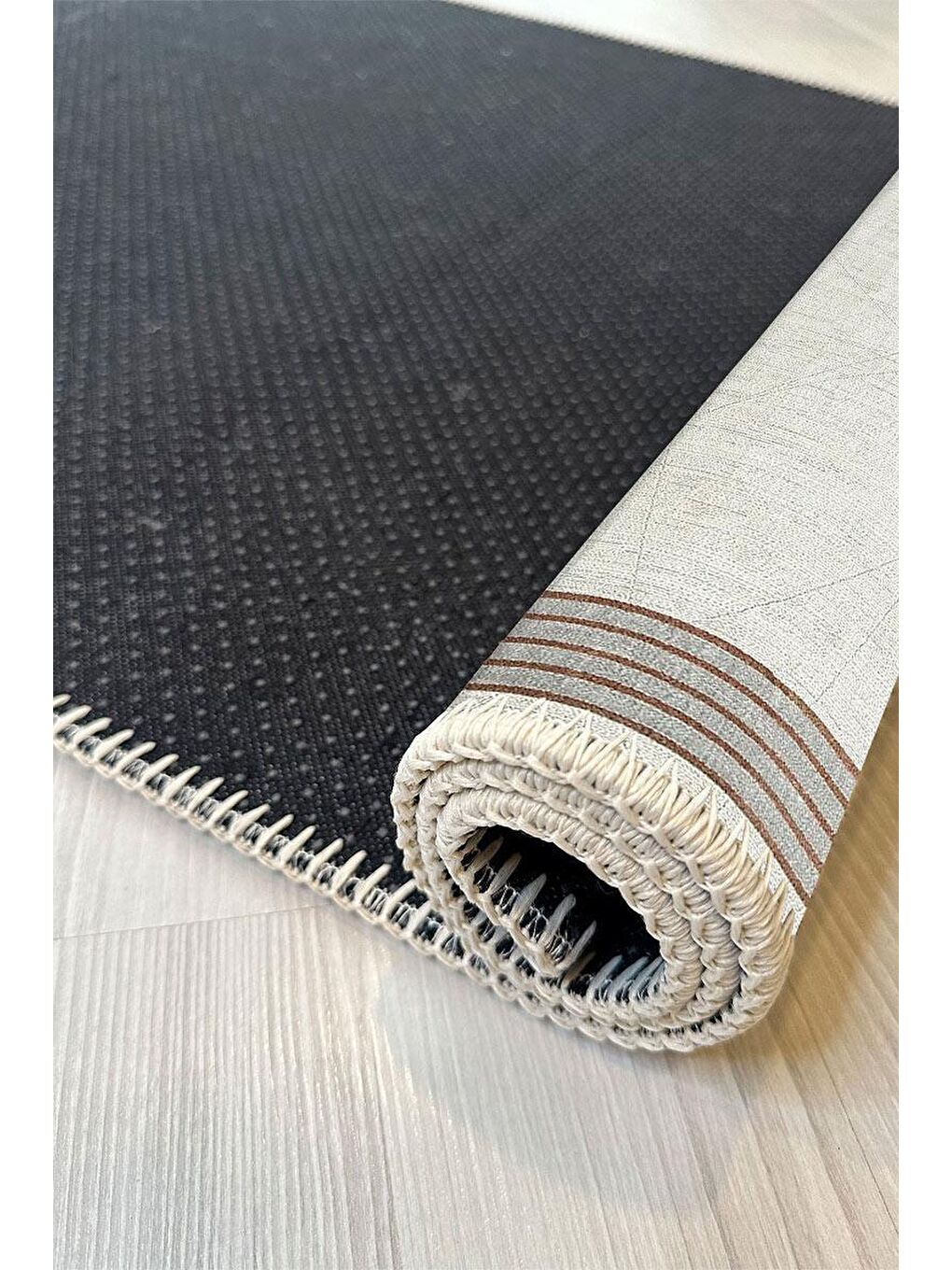 Kahverengi Premium Kalite, Pamuk ve Kaydırmaz Taban, Yıkanabilir, Modern Halı  180 x 280 cm-5