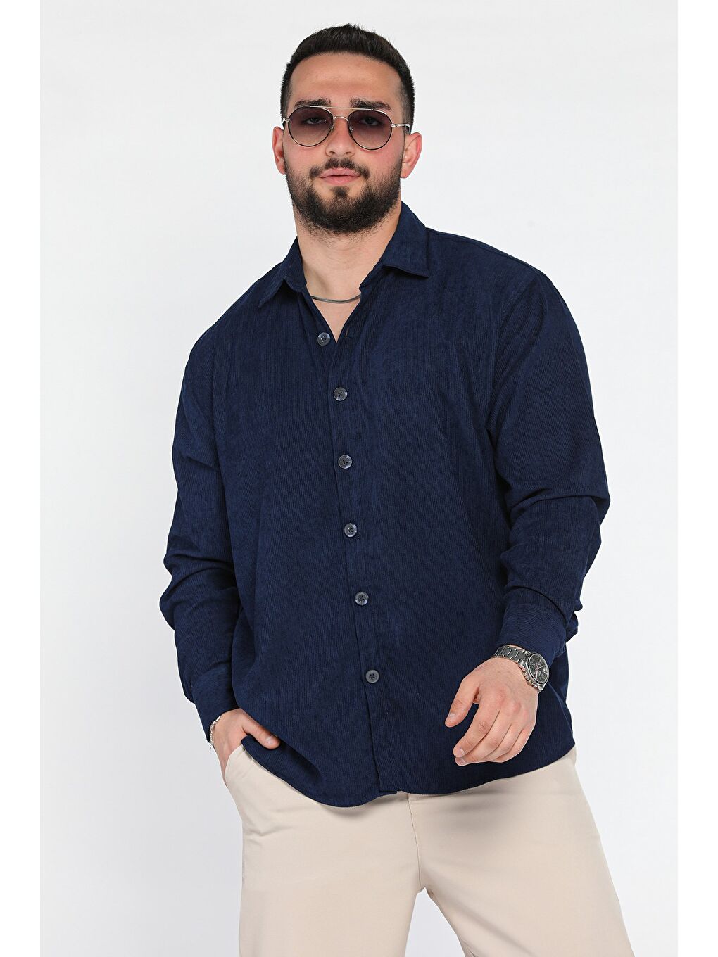 Lacivert Erkek Uzun Kol Gömlek