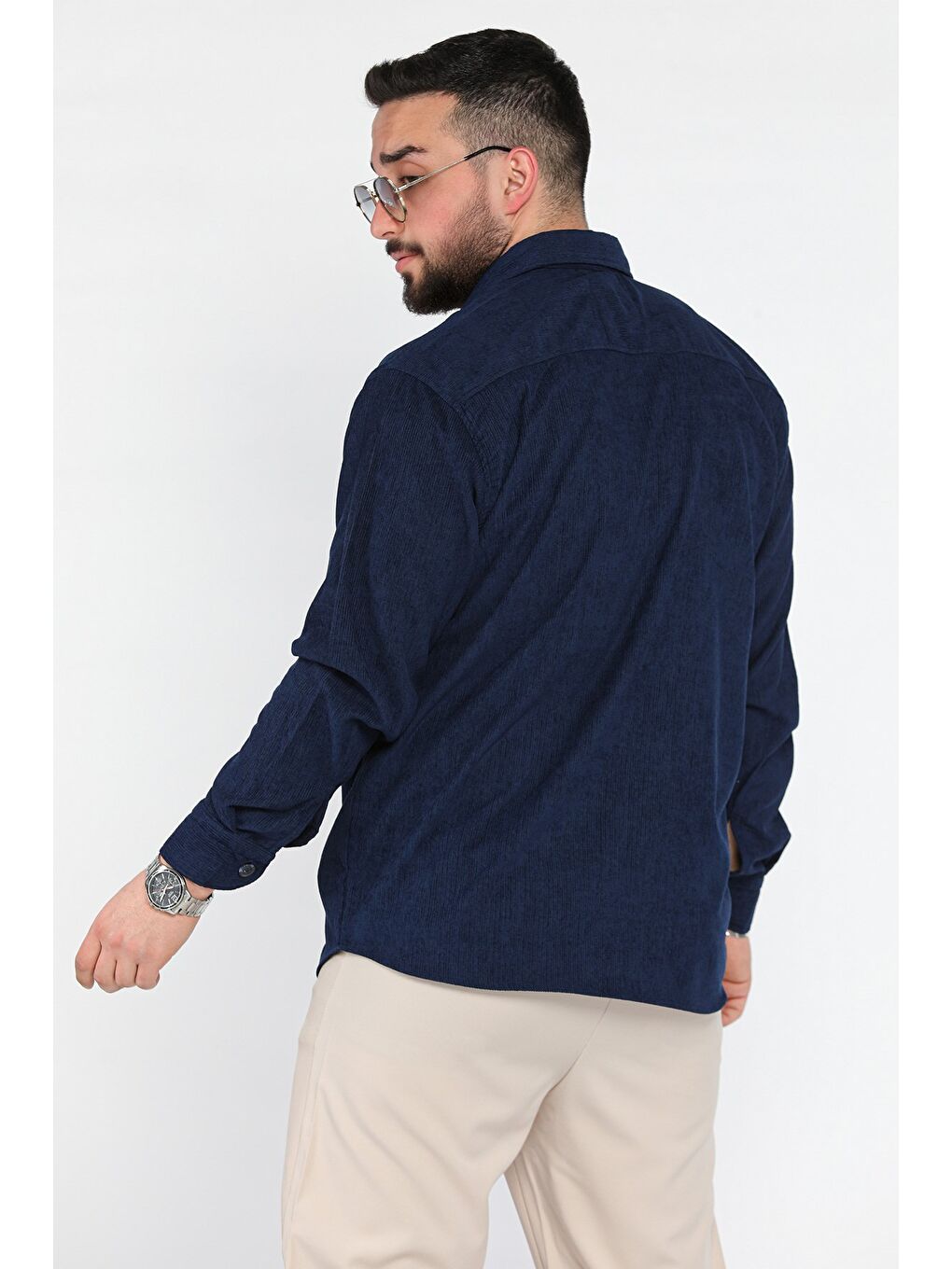 Lacivert Erkek Uzun Kol Gömlek-2