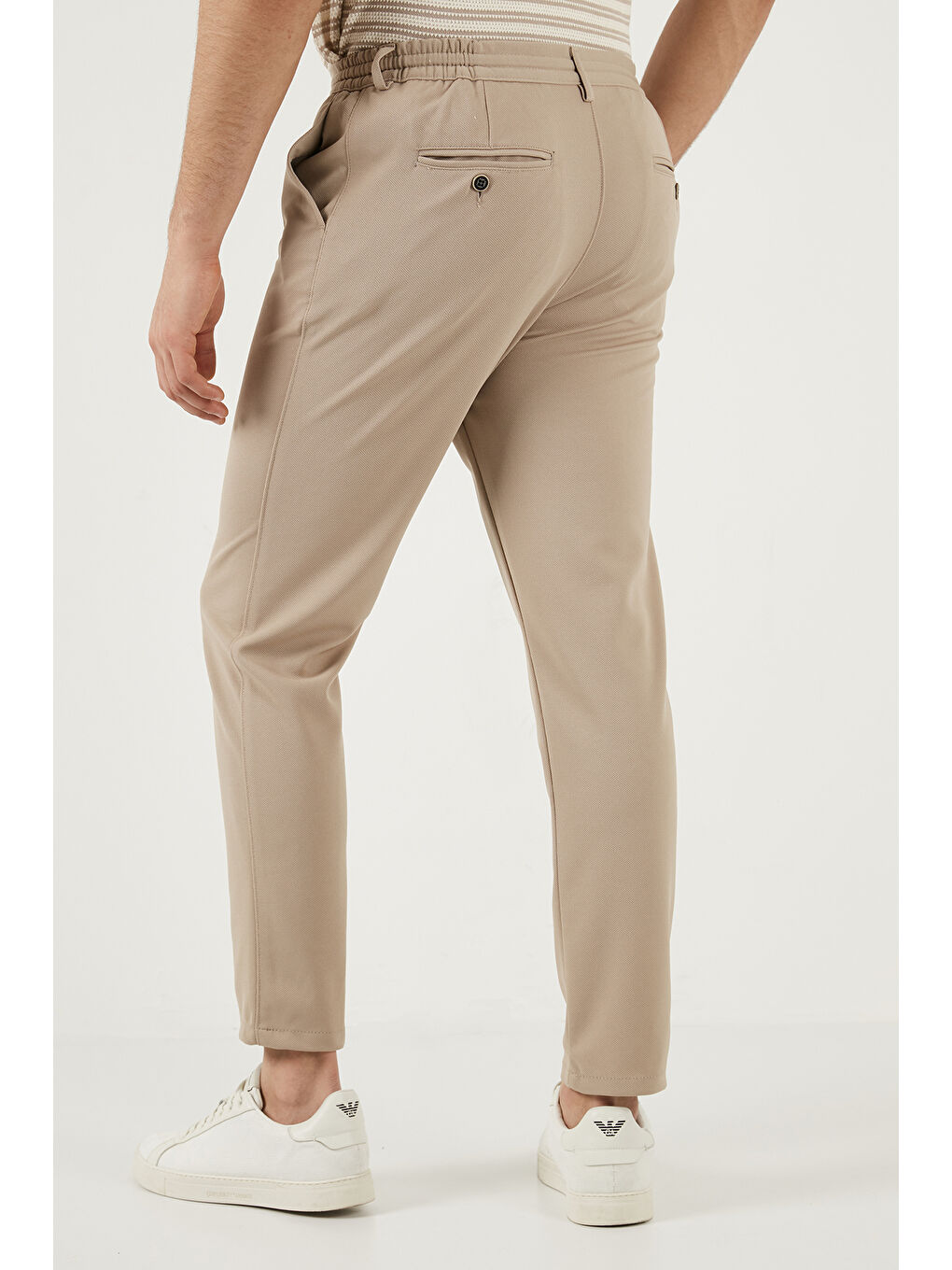 Bej Slim Fit Normal Bel Daralan Paça Pantolon 6843654-6