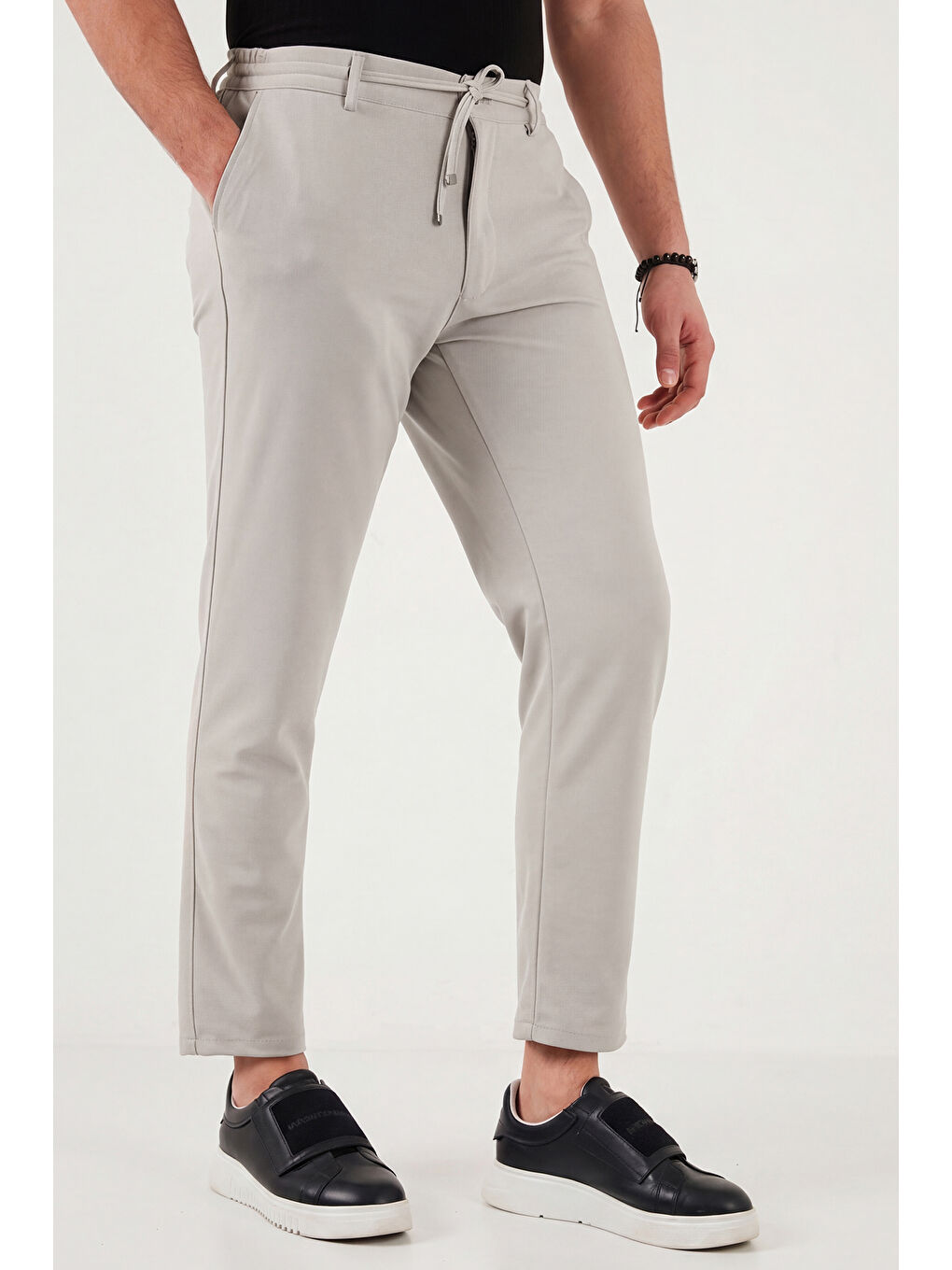 Bej Slim Fit Normal Bel Daralan Paça Pantolon 6843654-4