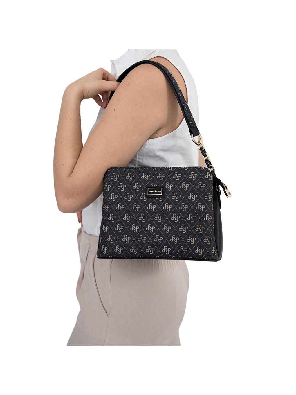 Gri Kadın Çapraz Çanta 937-45614 SILVER POLO ÇAPRAZ BAYAN ÇANTASI M178 FÜME-MAT SİYAH