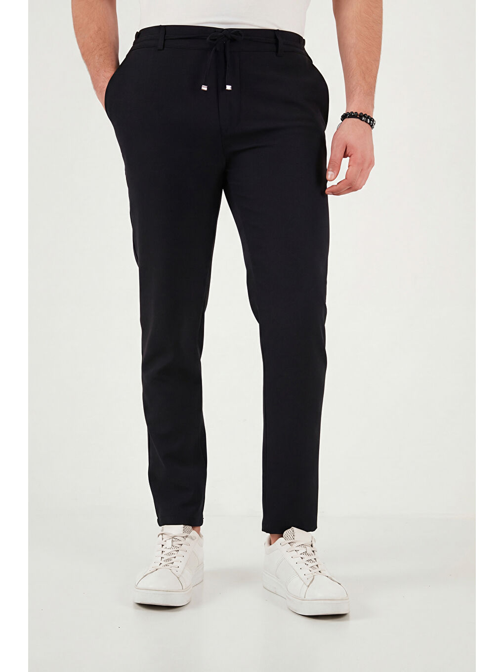 Siyah Slim Fit Normal Bel Daralan Paça Pantolon 6843660-2