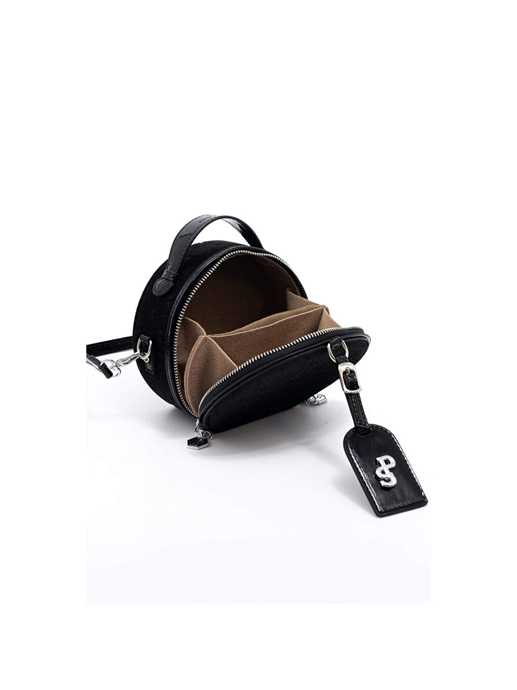 Siyah Kadın Çapraz Çanta 1163-45912 SILVER POLO ÇAPRAZ BAYAN ÇANTASI M158 SİYAH-RUGAN SİYAH-4