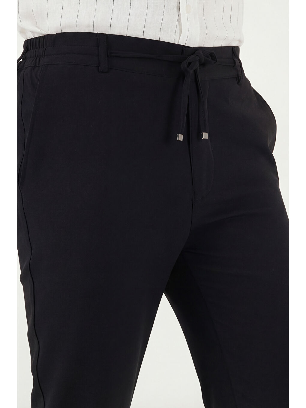 Siyah Slim Fit Normal Bel Daralan Paça Pantolon 6843660-5