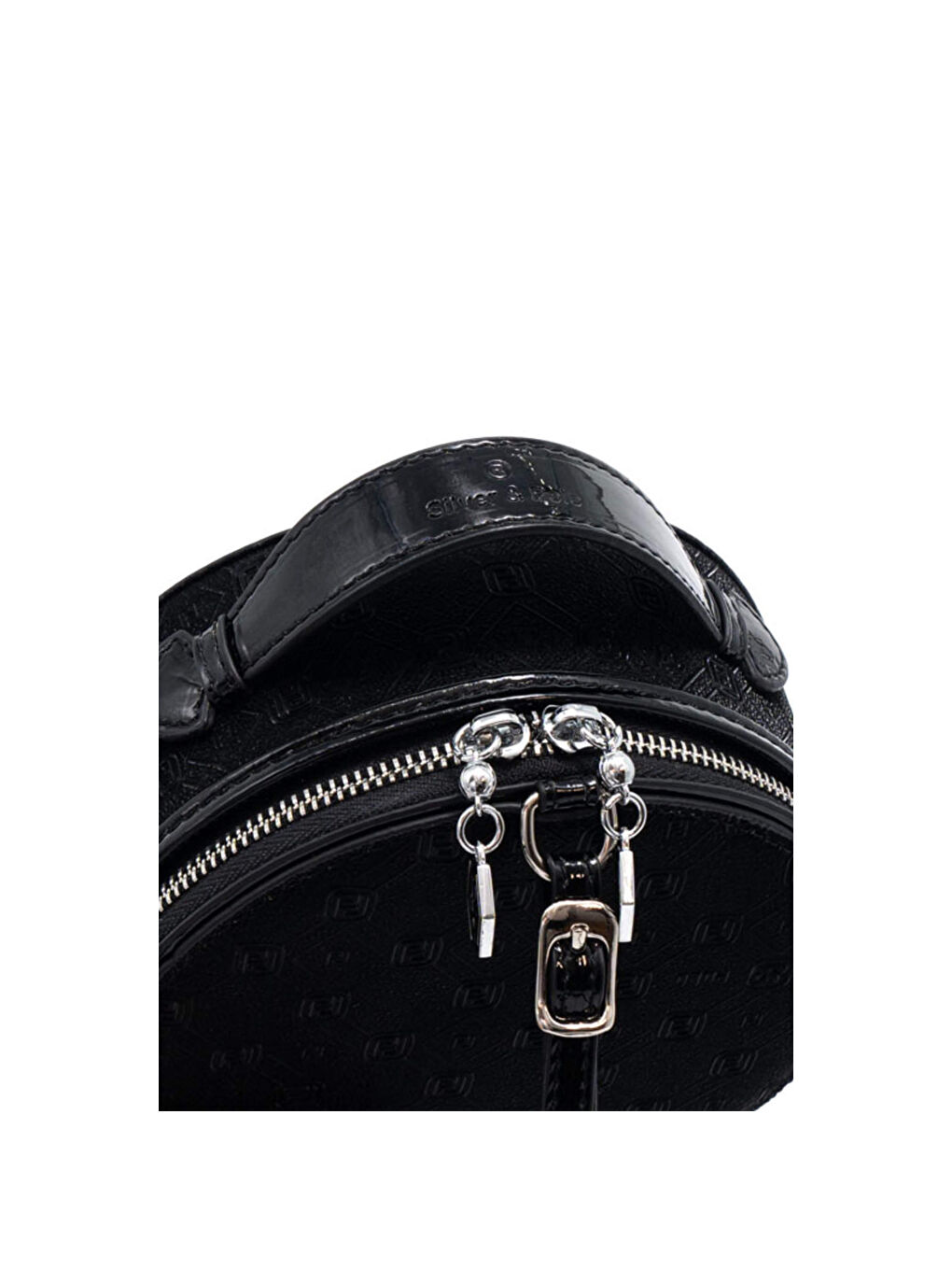 Siyah Kadın Çapraz Çanta 1163-45912 SILVER POLO ÇAPRAZ BAYAN ÇANTASI M158 SİYAH-RUGAN SİYAH-6