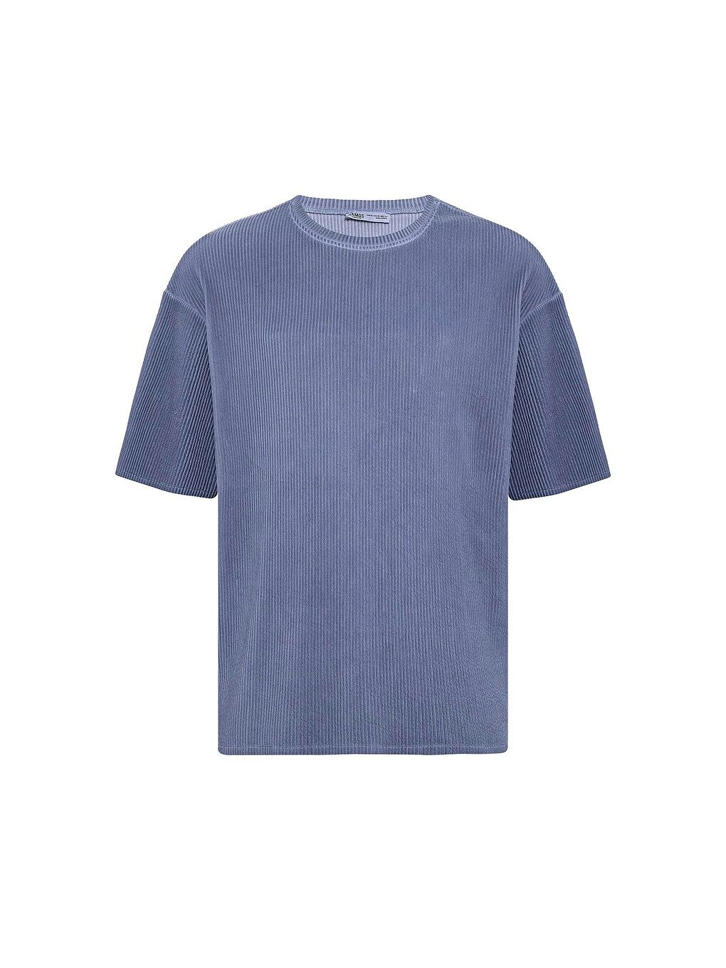 Yıkamalı Ottoman Basic Oversize Tişört İndigo-1