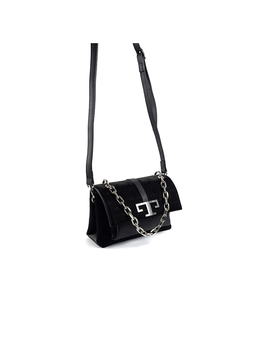 Siyah Kadın Çapraz Çanta 1148-47678 SILVER POLO ÇAPRAZ BAYAN ÇANTASI M158 SİYAH-NOVA SİYAH-1