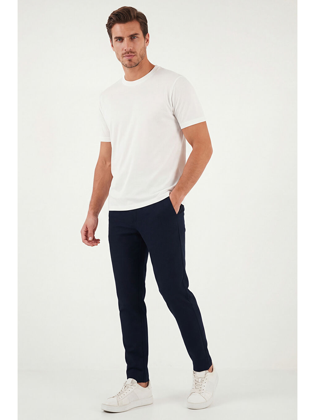 Lacivert Slim Fit Normal Bel Daralan Paça Pantolon 6843660-1