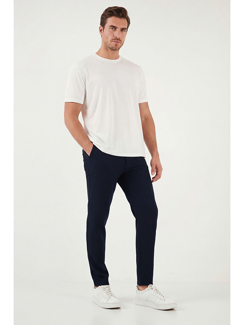 Lacivert Slim Fit Normal Bel Daralan Paça Pantolon 6843660-2