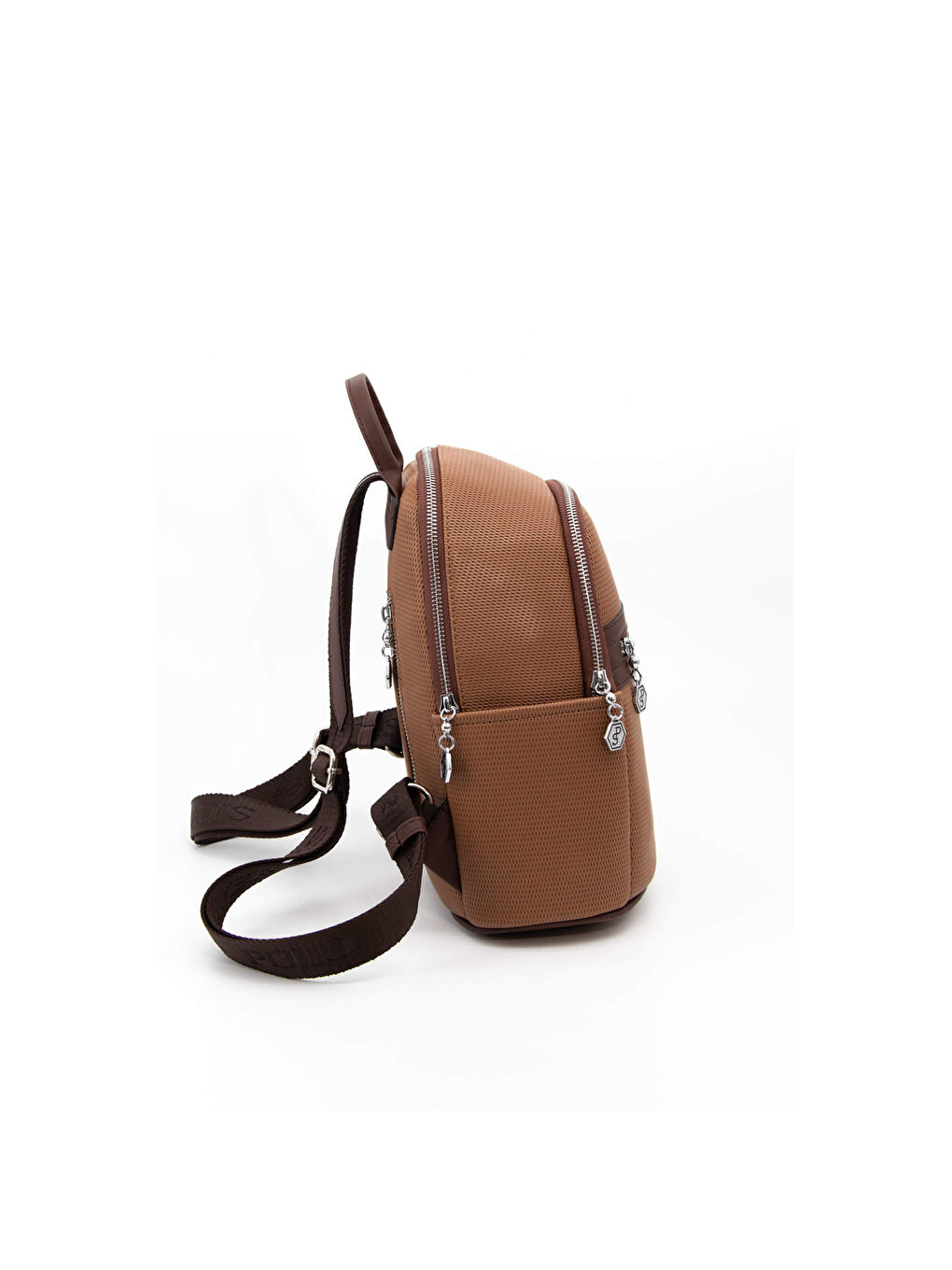 Kahverengi Kadın 1161-45581 SILVER POLO SIRT ÇANTASI M86 KARAMEL-MAT KAHVE-2