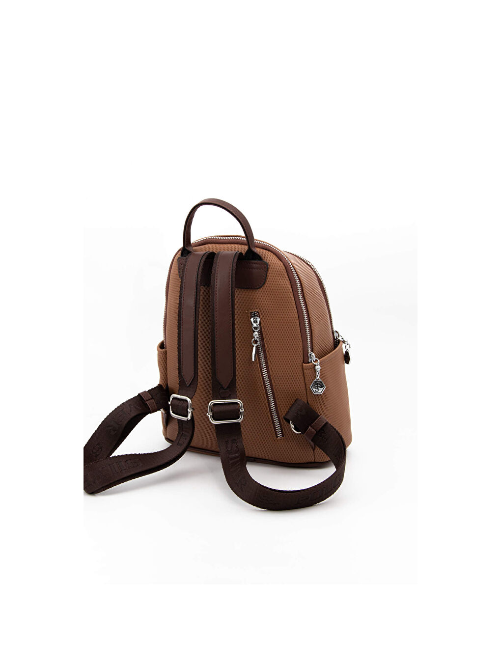 Kahverengi Kadın 1161-45581 SILVER POLO SIRT ÇANTASI M86 KARAMEL-MAT KAHVE-3