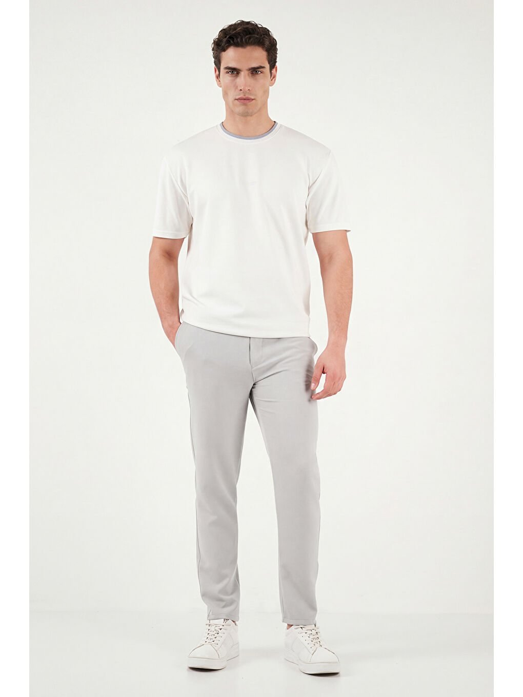 Bej Slim Fit Normal Bel Daralan Paça Pantolon 6843660-1