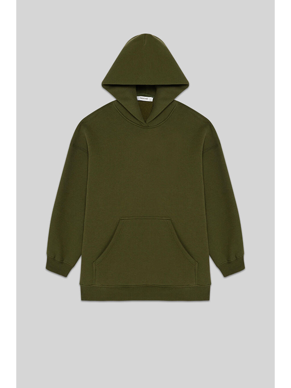 Haki Kapüşonlu Sweatshırt