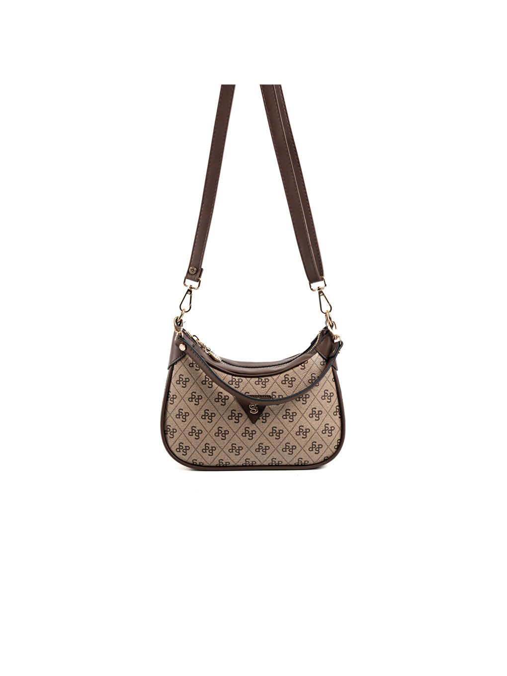 Bej Kadın Omuz Çantası 1180-48208 SILVER POLO BAYAN ÇANTASI M178 KOYU BEJ-MAT KAHVE-4