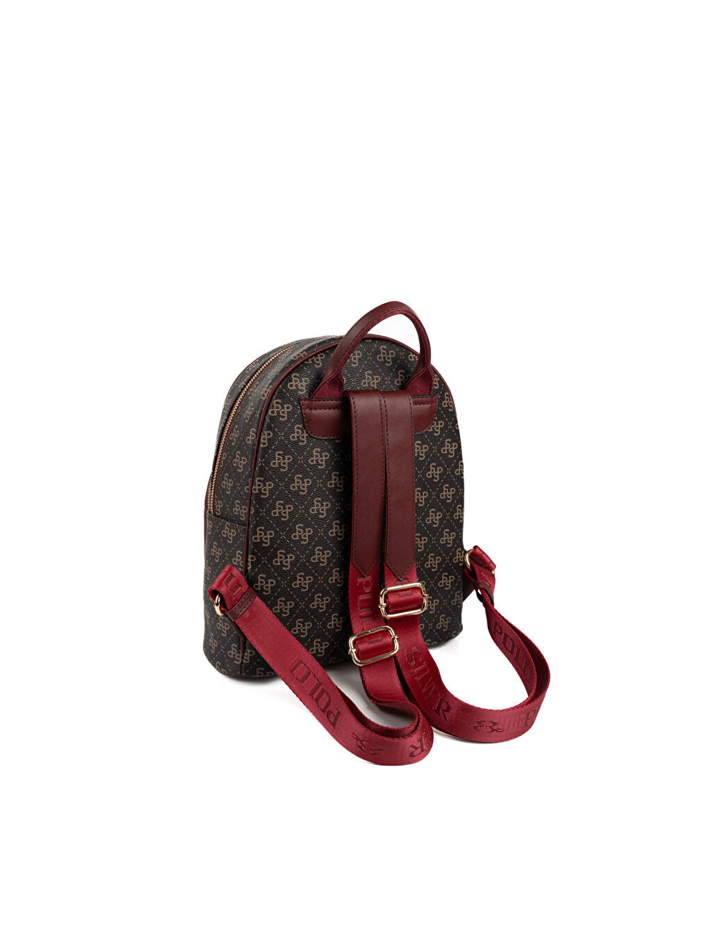 Kahverengi Kadın 1062-48534 SILVER POLO SIRT ÇANTASI M178 KAHVE SARI-MAT BORDO-3