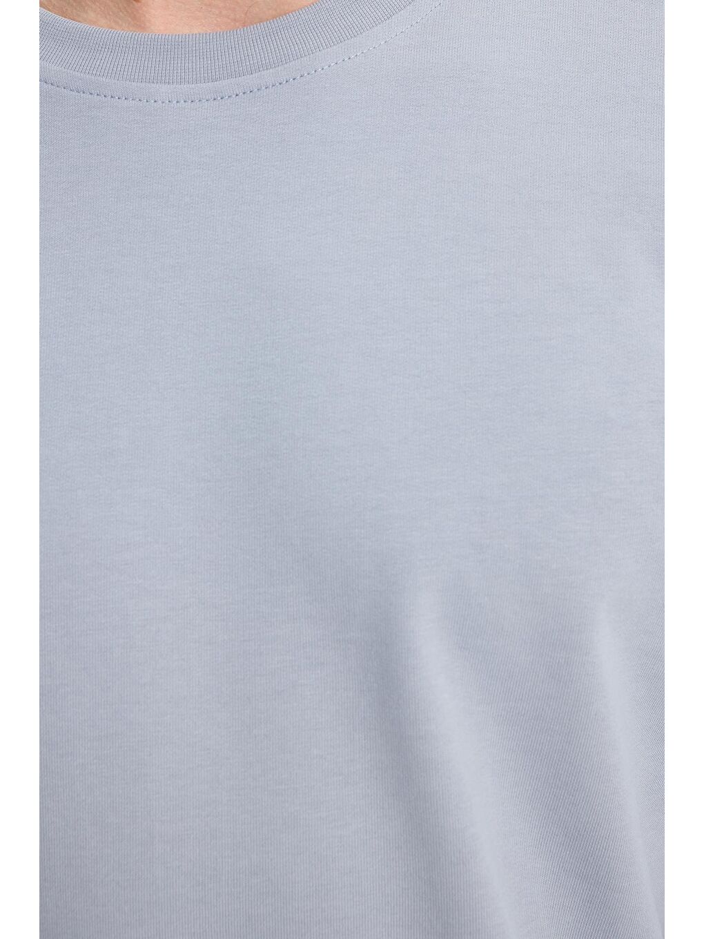 Erkek Relax Fit Rahat Kesim %100 Pamuk 2 İplik Bisiklet Yaka Açık Gri Sweatshirt-5