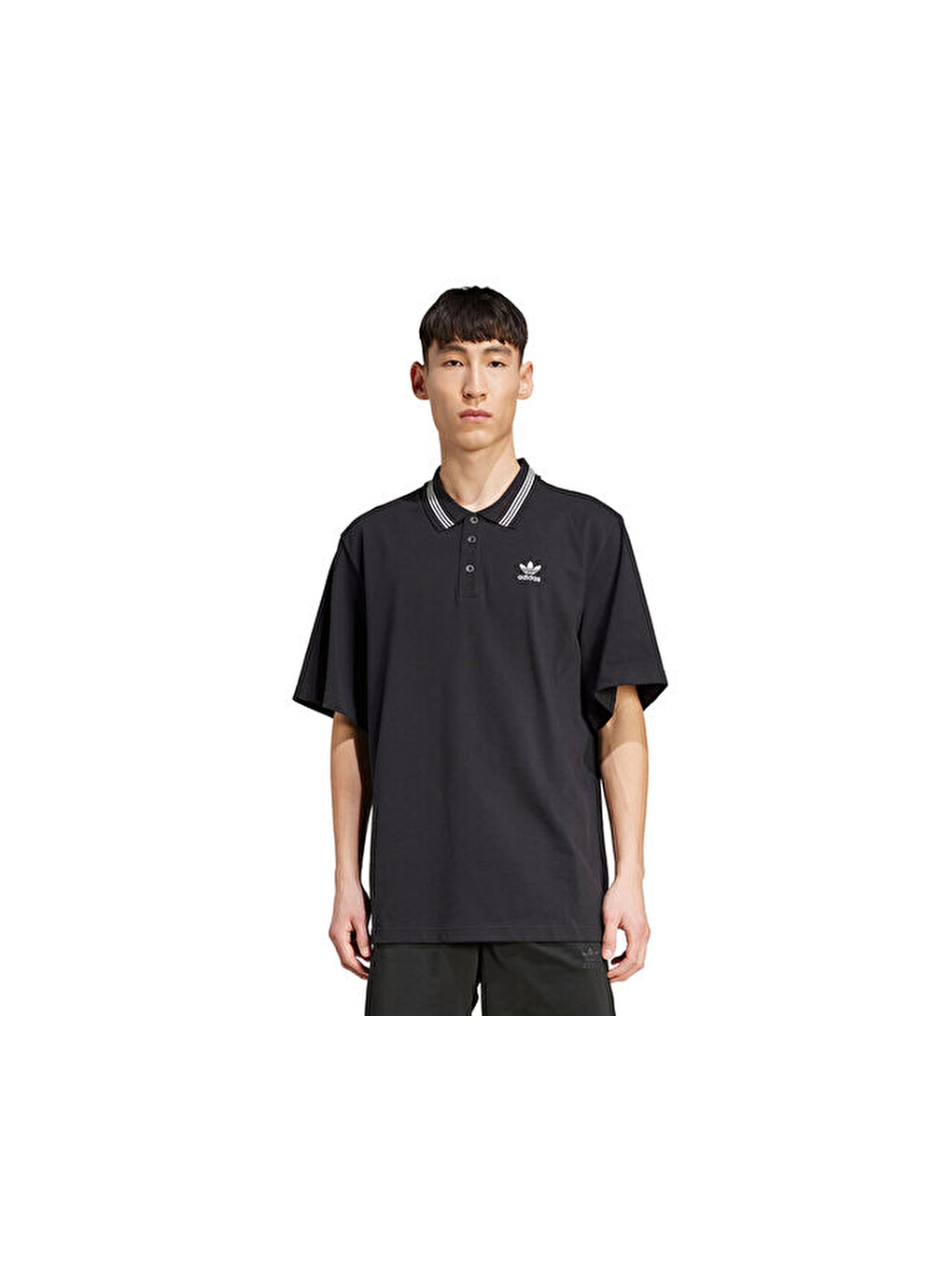 Loose Polo Erkek Günlük Tişört Jw5897 Siyah