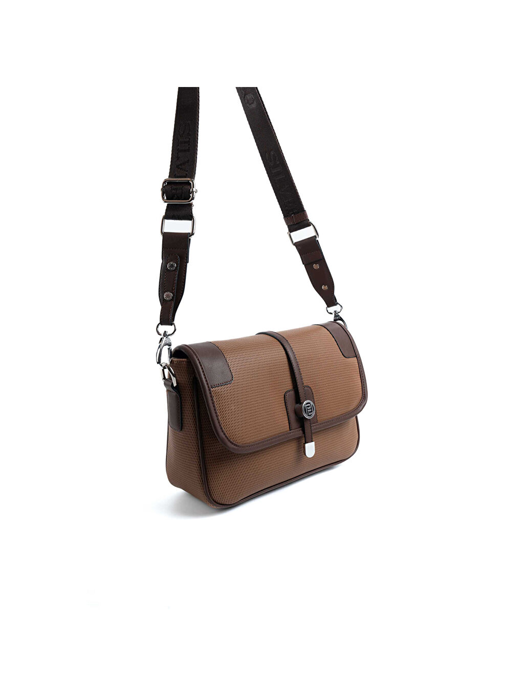 Kahverengi Kadın Çapraz Çanta 1182-48034 SILVER POLO ÇAPRAZ BAYAN ÇANTASI M86 KARAMEL-MAT KAHVE-1
