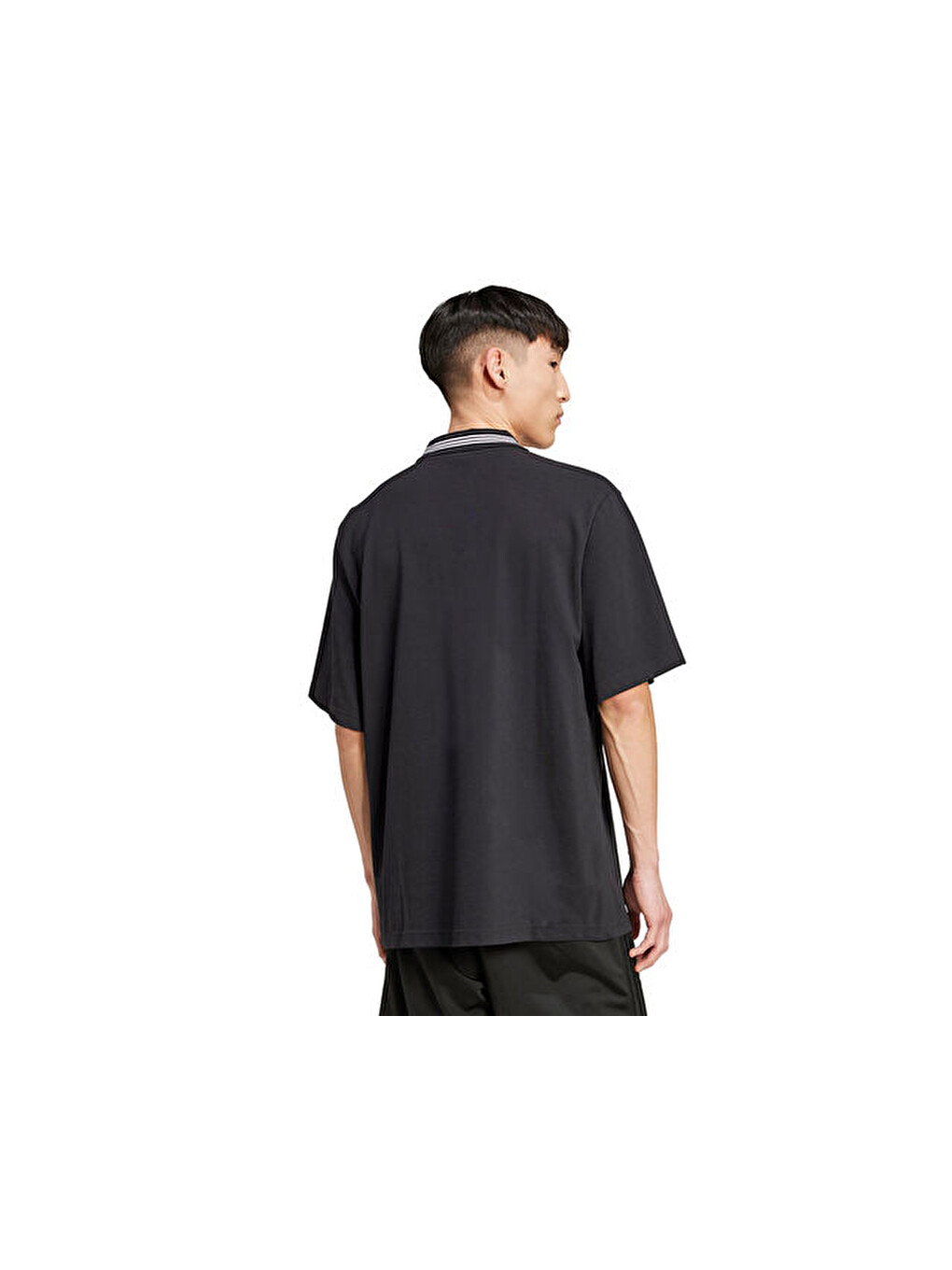 Loose Polo Erkek Günlük Tişört Jw5897 Siyah-1