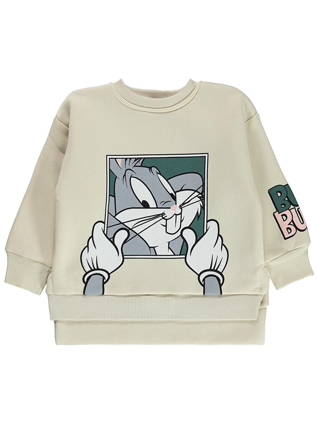 Civil Beyaz Bugs Bunny Kız Çocuk Sweatshirt 2-5 Yaş Tebeşir