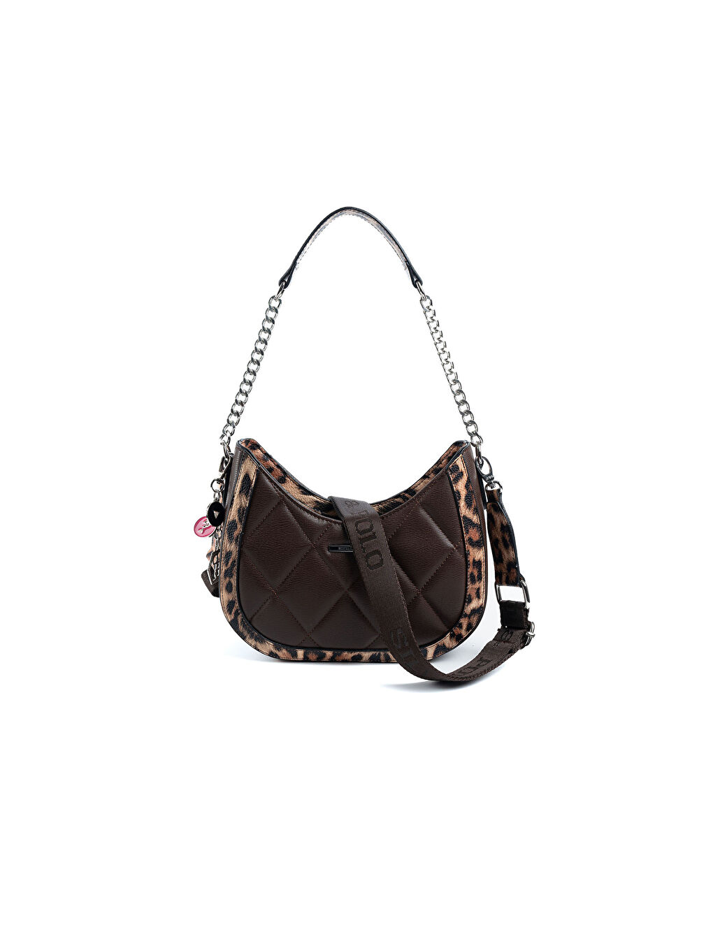 Kahverengi Kadın Omuz Çantası 1168-48041 SILVER POLO BAYAN ÇANTASI M105 KAHVE-MAT LEOPAR TABA-4
