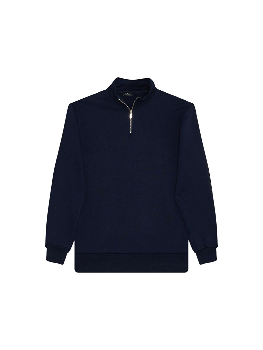 Karışık Unisex 3'Lü Paket Lacivert-İndigo-Gri Relax Fit Pamuklu Yarım Fermuarlı Dik Yaka Sweatshirt-1