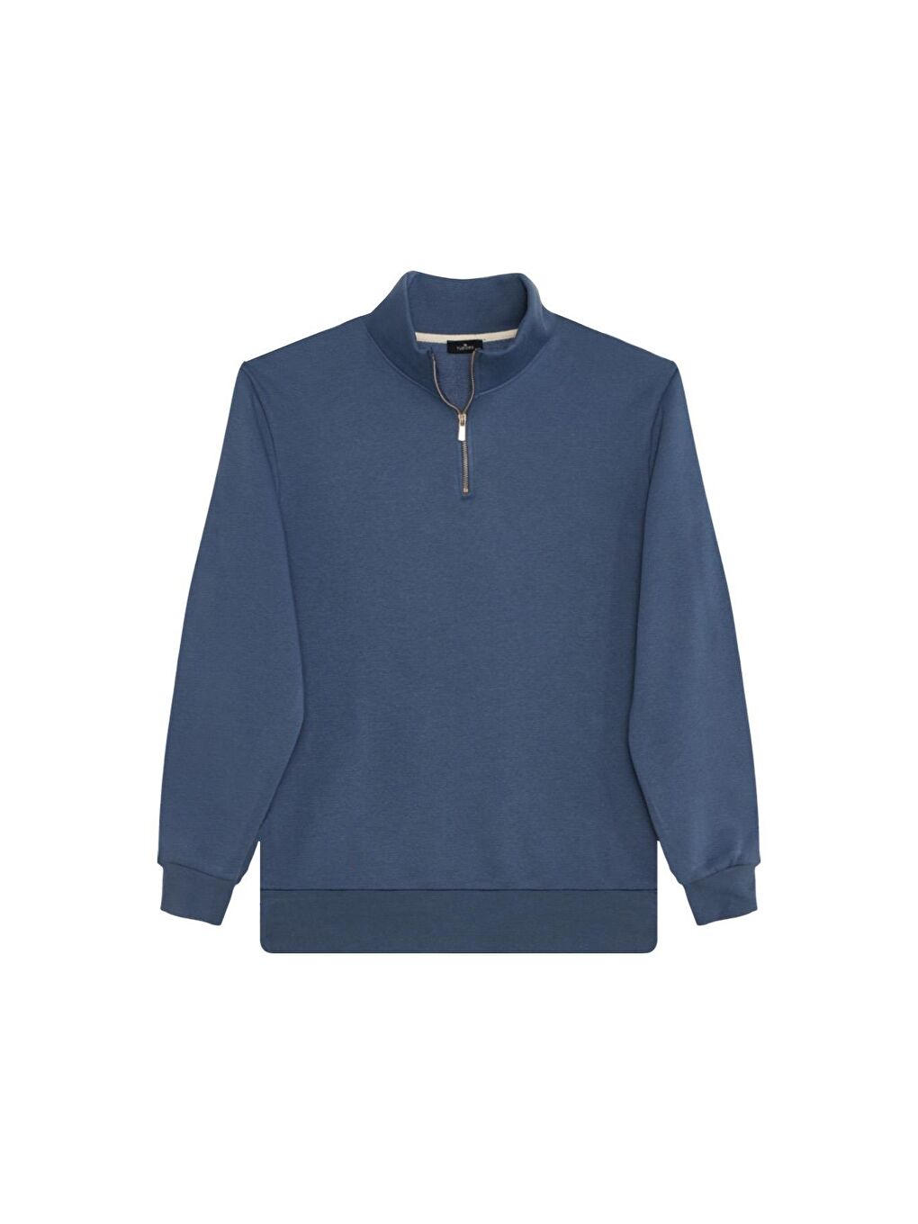 Karışık Unisex 3'Lü Paket Lacivert-İndigo-Gri Relax Fit Pamuklu Yarım Fermuarlı Dik Yaka Sweatshirt-2