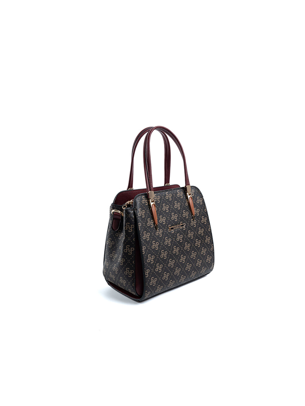 Kahverengi Kadın Omuz Çantası 1136-48261 SILVER POLO BAYAN ÇANTASI M178 KAHVE SARI-MAT BORDO-1